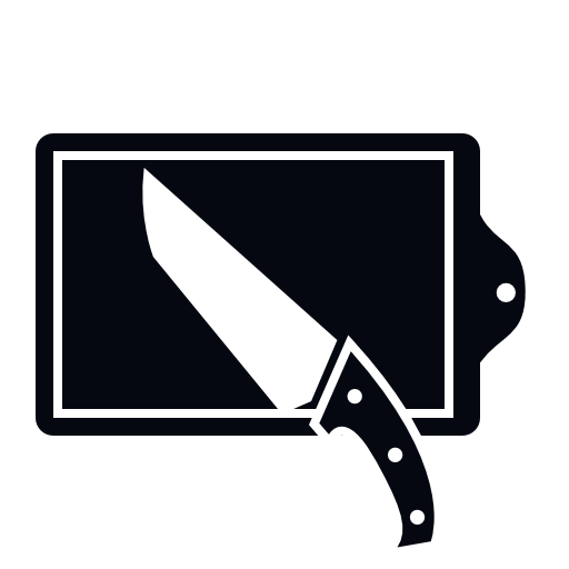 cutting board and kitchen knife icon
