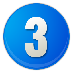 blue number 3 icon