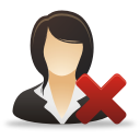 delete women business user icon