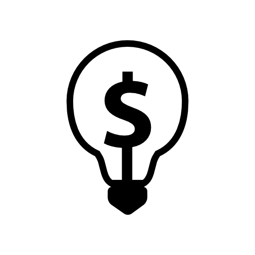 dollar light bulb icon