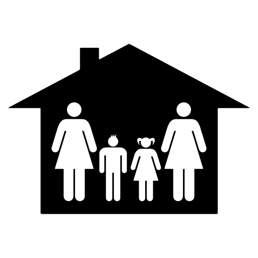 four people in house icon
