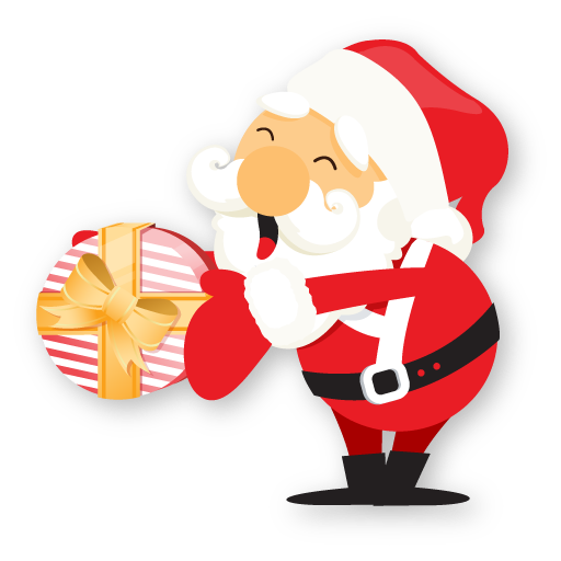 gift giving santa claus icons