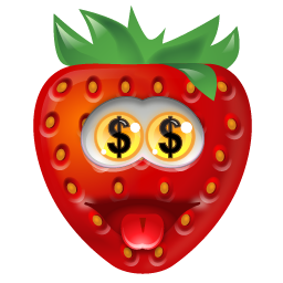 greedy strawberry emoticons