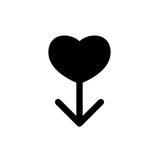 heart shaped download arrow icons