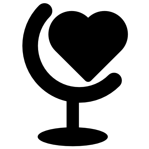 heart shaped globe icon