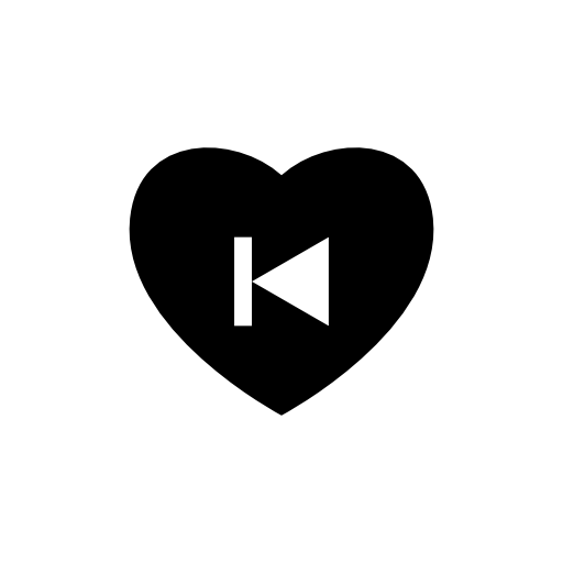 heart shaped previous button icon