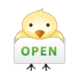 lovely bird in open business icons