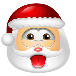 santa put his tongue out emoticon