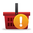 shopping basket warning sign icon