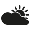 sunny to partly cloudy symbol icon