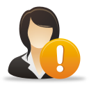 women business user warning icon