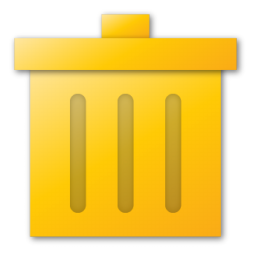 yellow trash can icon